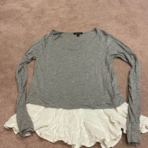 Ella Moss Peplum Mixed Media Shirt